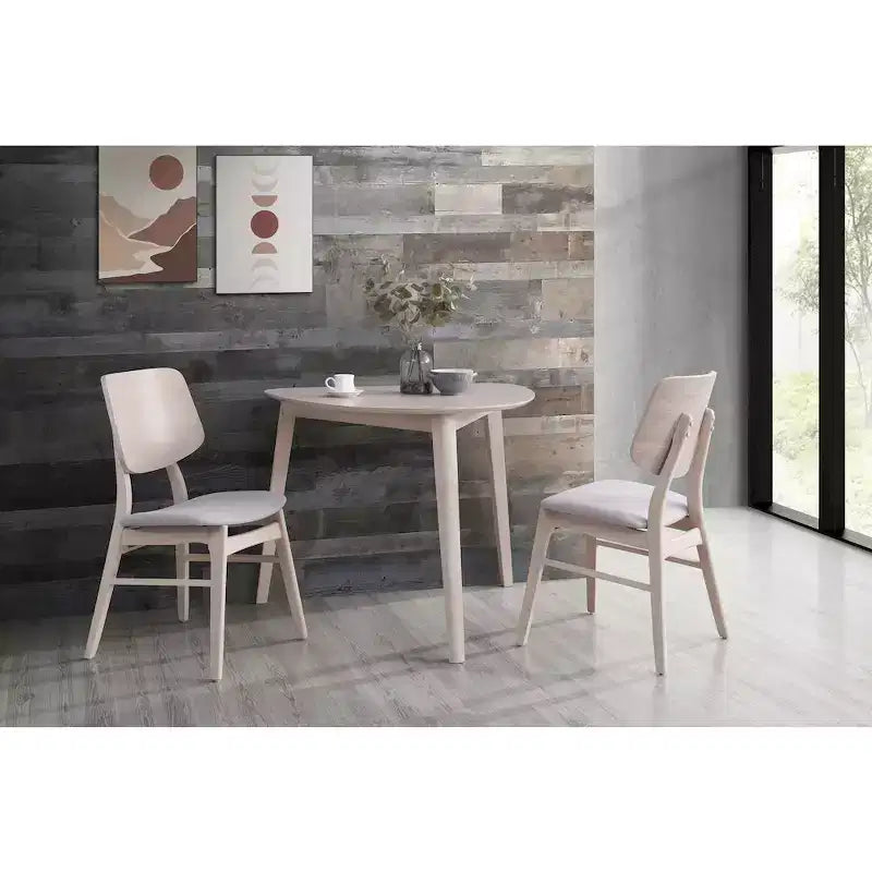 ,Oscar set da pranzo 3 pezzi in legno, Frassino bianco