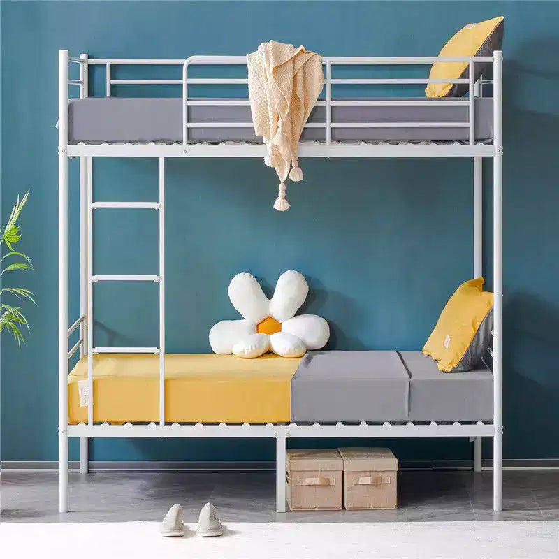 Letto a castello bianco per bambini/adulti con scaletta a pioli piatti