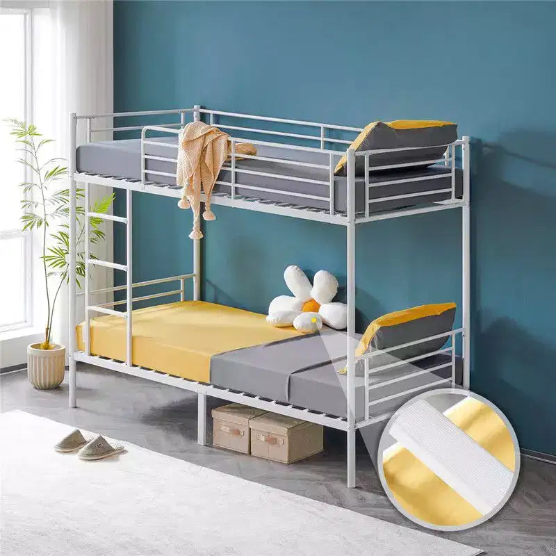 Letto a castello bianco per bambini/adulti con scaletta a pioli piatti