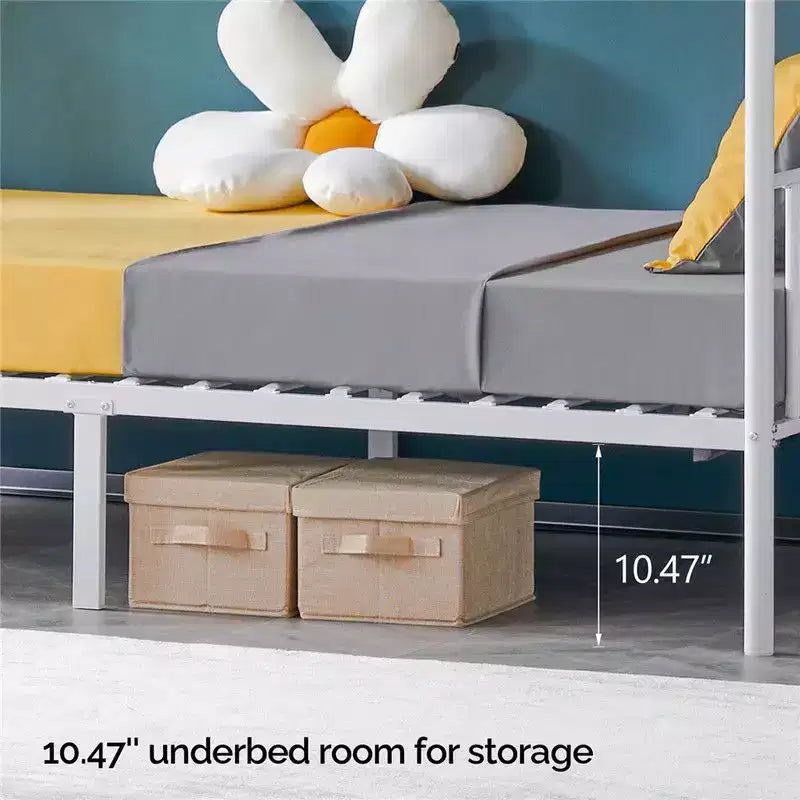 Letto a castello bianco per bambini/adulti con scaletta a pioli piatti