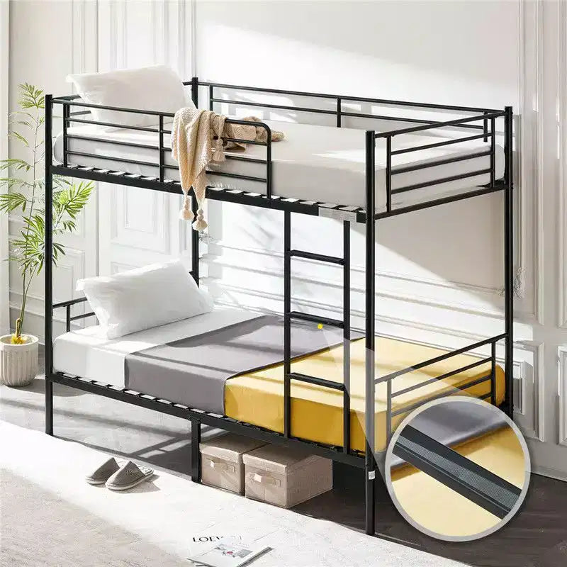 Letto a castello bianco per bambini/adulti con scaletta a pioli piatti