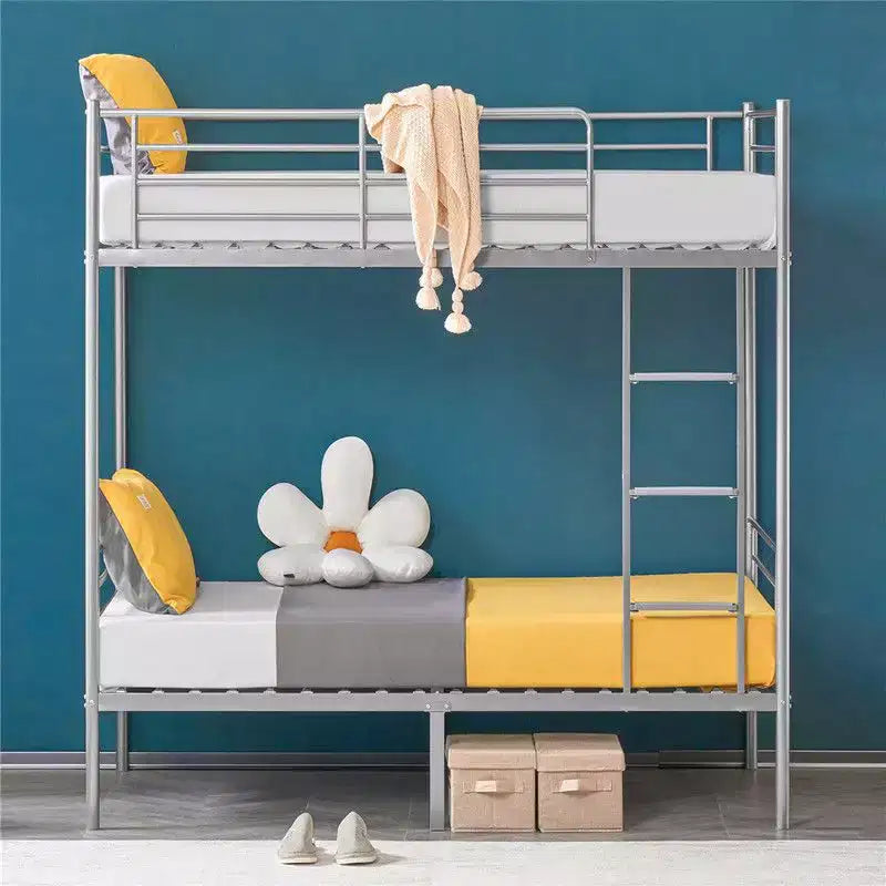 Letto a castello bianco per bambini/adulti con scaletta a pioli piatti