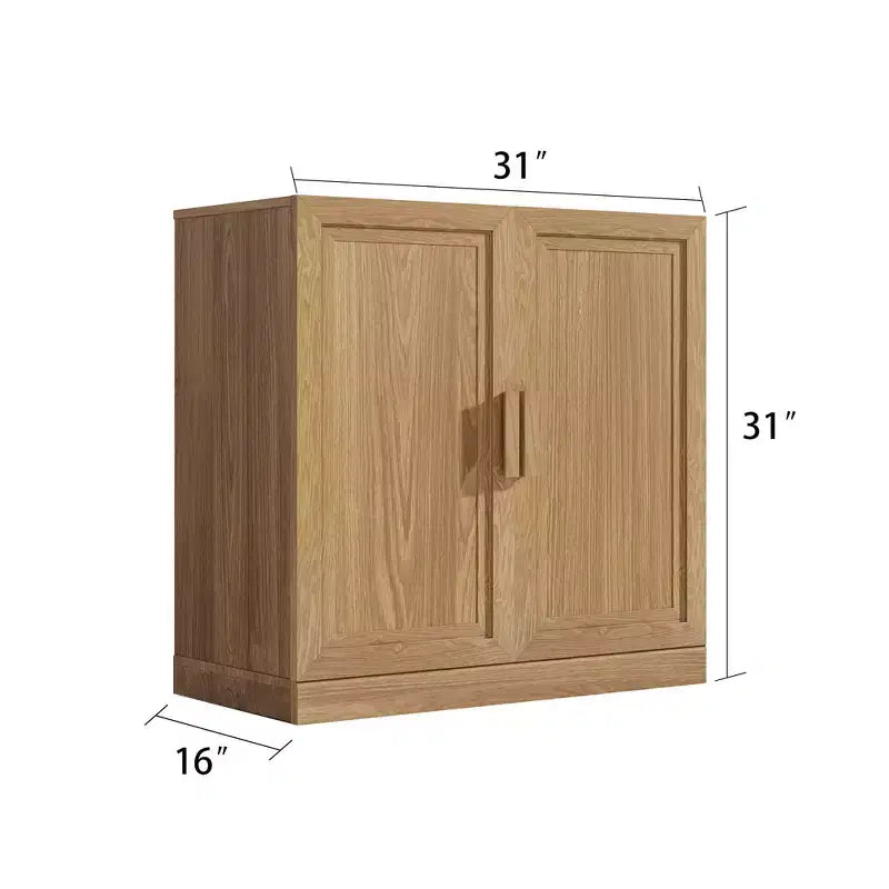 Mobiletto d'accento in legno 62x62x16 cm in colore naturale, organizer contenitore con ripiani regolabili per cucina, camera da letto, ingresso, soggiorno, sala da pranzo