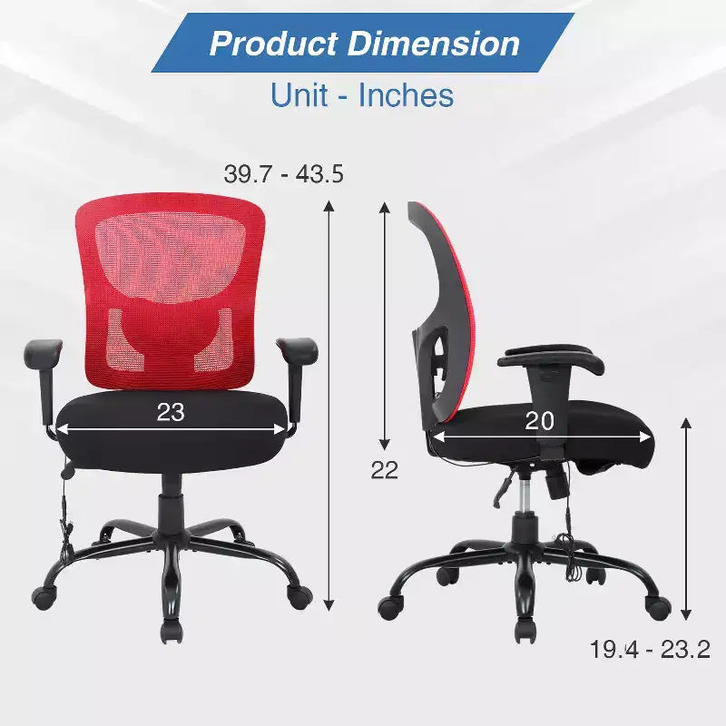 Sedia da ufficio ergonomica per persone alte e robuste 400 libbre Sedia da scrivania in rete per persone pesanti