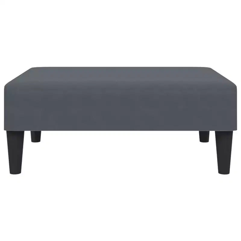 Divano letto convertibile a 2 posti con poggiapiedi in lussuoso velluto grigio scuro, mobile versatile per soggiorno o studio