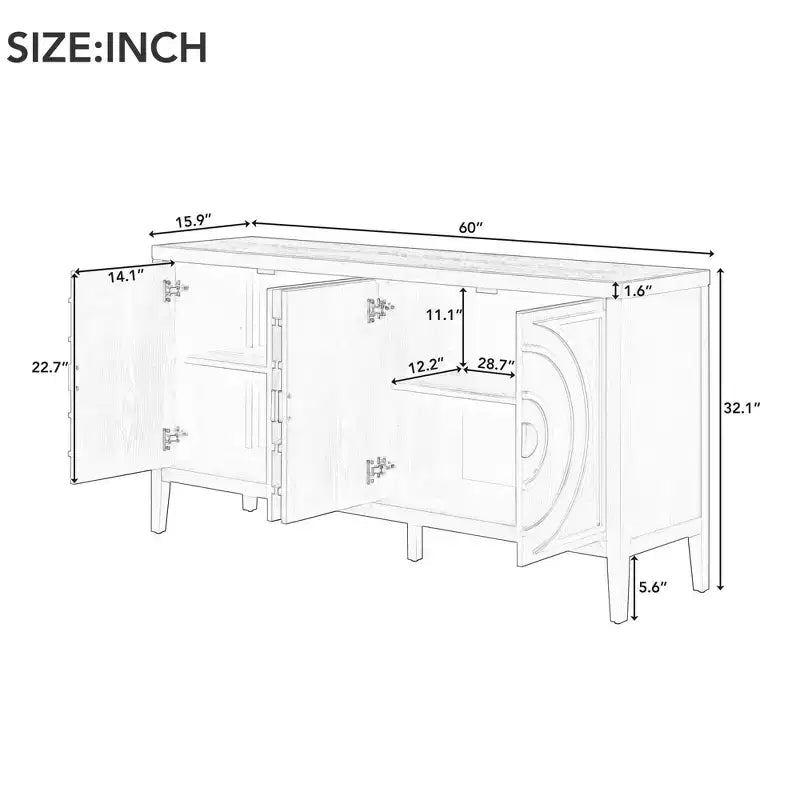 Anta retrò per credenza con motivo a scanalature circolari Maniglia rotonda in metallo per porta d'ingresso sala da pranzo grigia