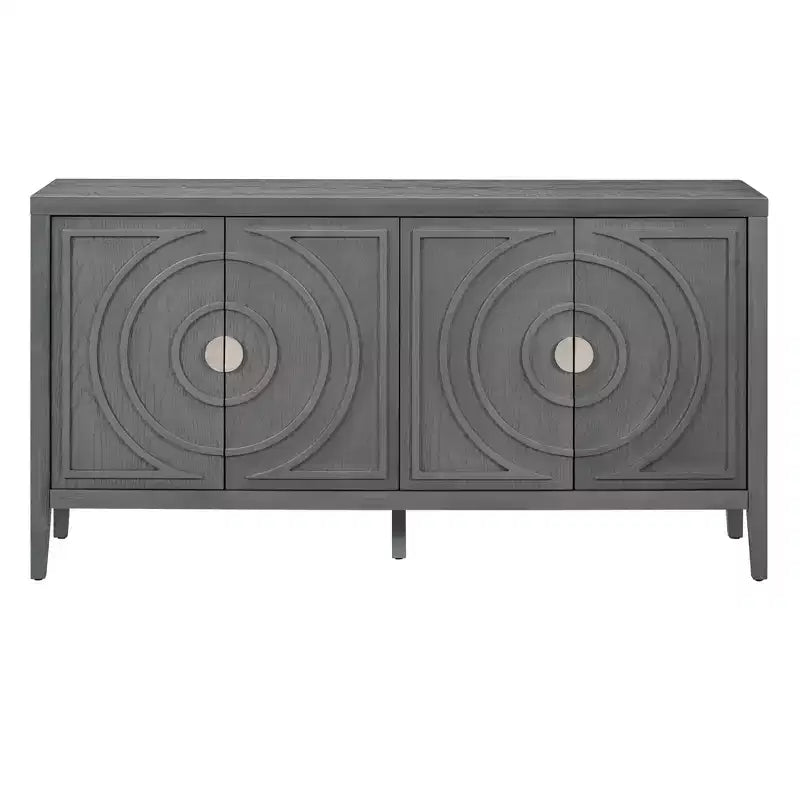 Anta retrò per credenza con motivo a scanalature circolari Maniglia rotonda in metallo per porta d'ingresso sala da pranzo grigia