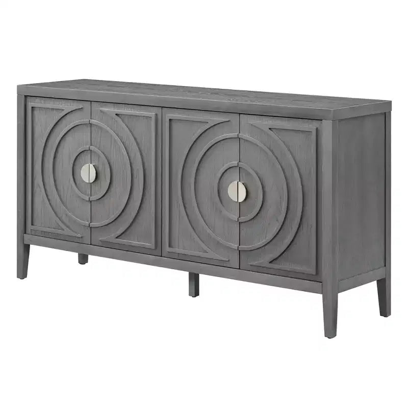 Anta retrò per credenza con motivo a scanalature circolari Maniglia rotonda in metallo per porta d'ingresso sala da pranzo grigia