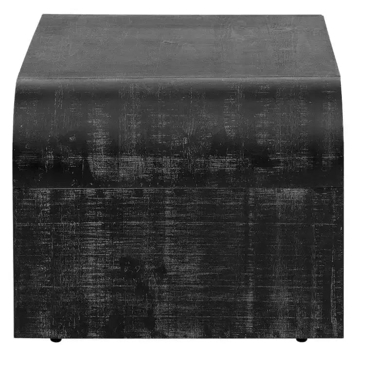 Tavolino da caffè con design Art Déco curvo per soggiorno o sala da pranzo, nero antico