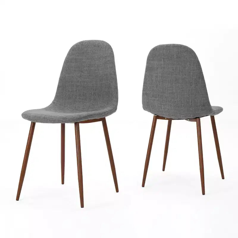 Sedie da pranzo Haleigh in tessuto imbottito, stile Mid-Century Modern