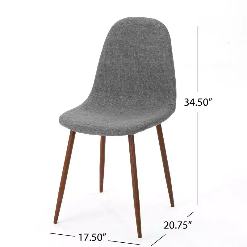 Sedie da pranzo Haleigh in tessuto imbottito, stile Mid-Century Modern