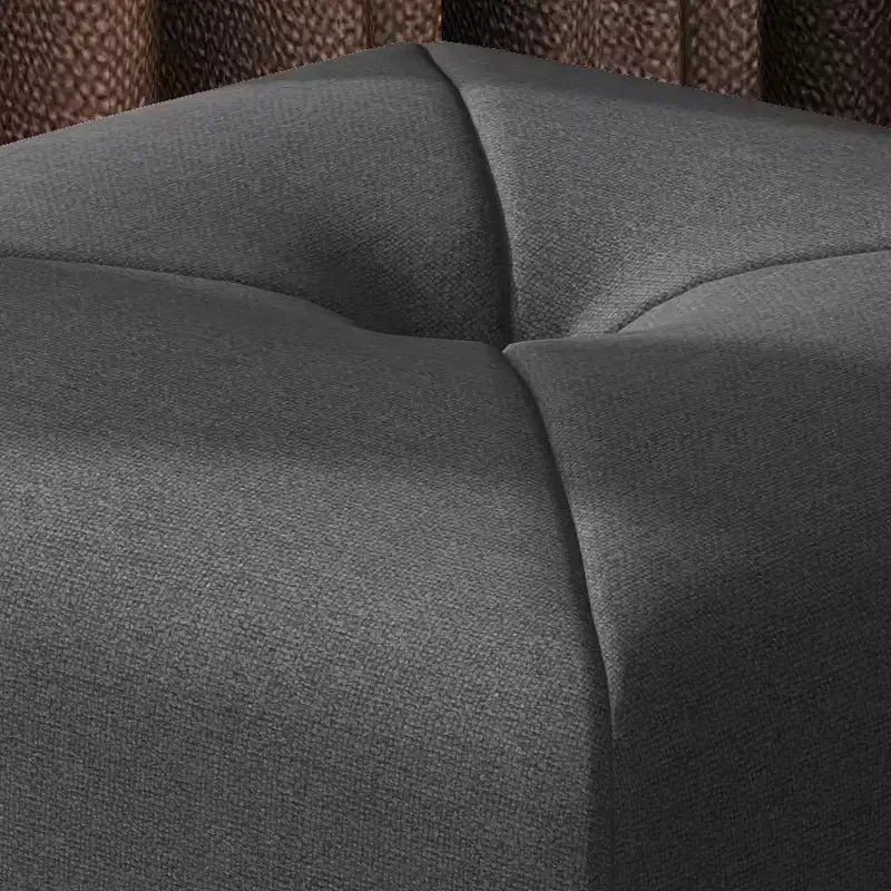 Pouf quadrato Brooks in tessuto trapuntato stile contemporaneo