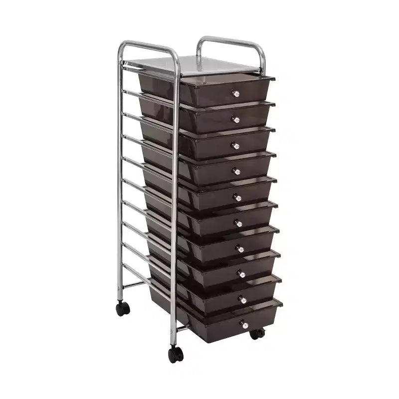 Carrello Contenitore a Rotelle con 10 Cassetti
