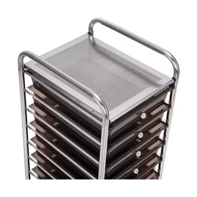 Carrello Contenitore a Rotelle con 10 Cassetti