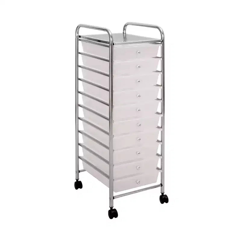 Carrello Contenitore a Rotelle con 10 Cassetti