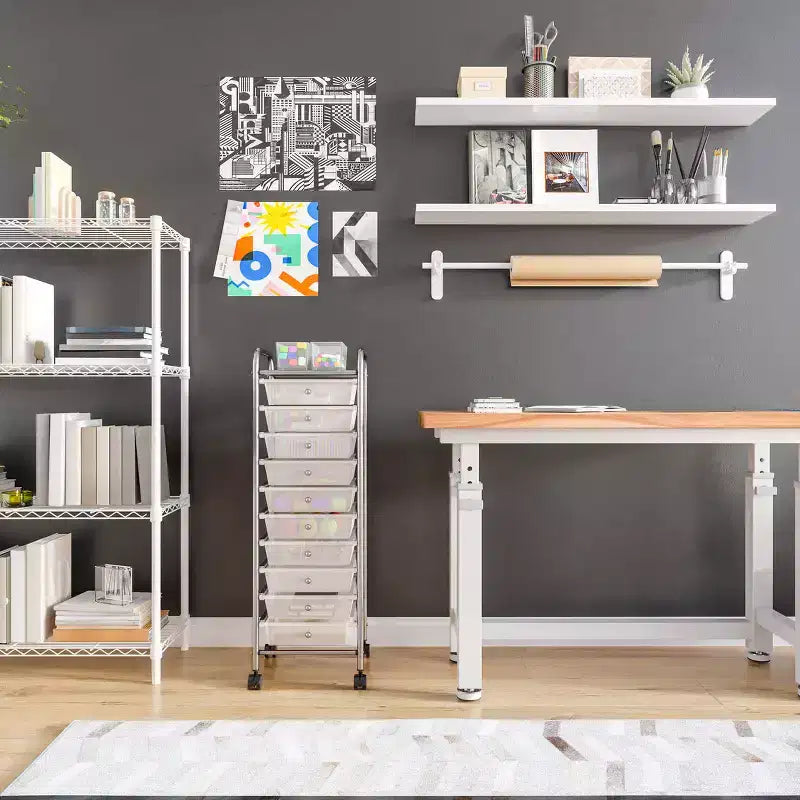 Carrello Contenitore a Rotelle con 10 Cassetti