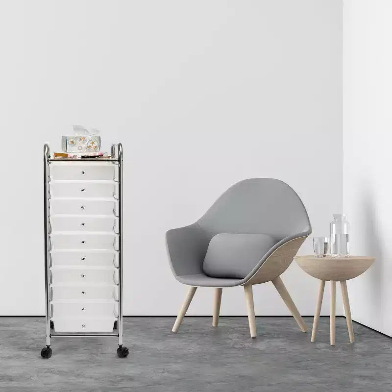 Carrello Contenitore a Rotelle con 10 Cassetti