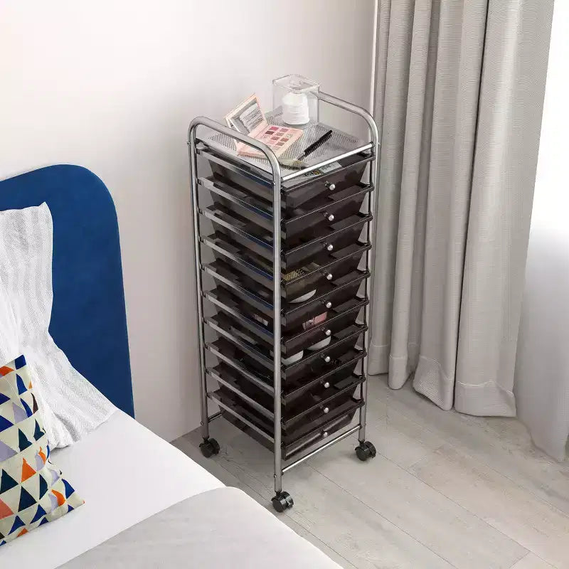 Carrello Contenitore a Rotelle con 10 Cassetti