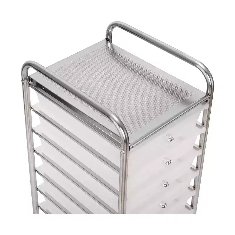 Carrello Contenitore a Rotelle con 10 Cassetti