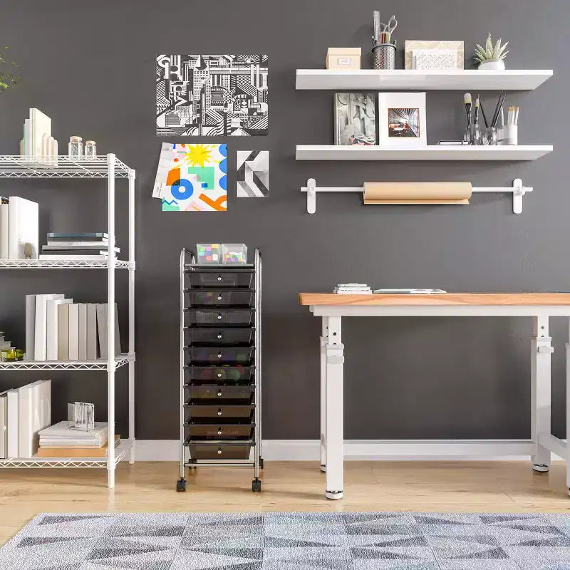 Carrello Contenitore a Rotelle con 10 Cassetti