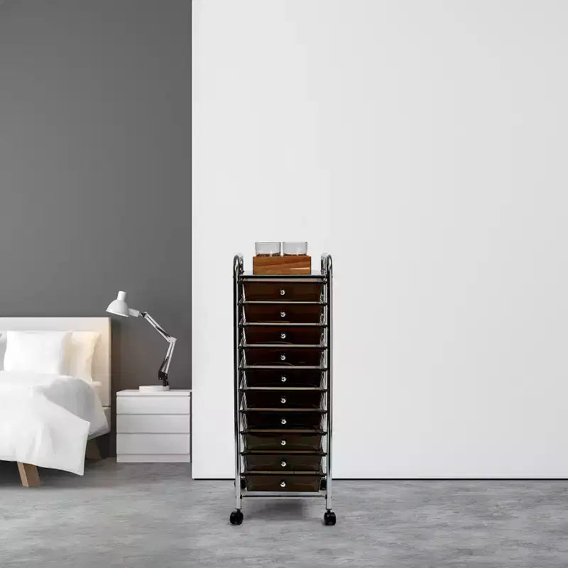 Carrello Contenitore a Rotelle con 10 Cassetti