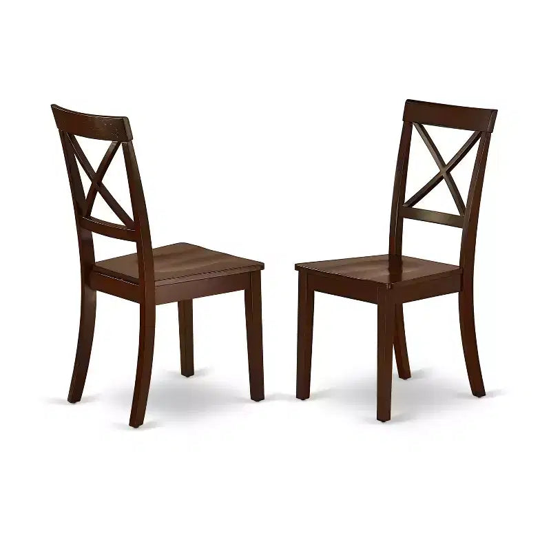 Belmont Set da pranzo quadrato 36" con tavolo e 4 sedie con seduta in legno, mogano