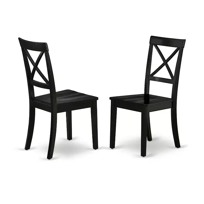 Tavolo da pranzo rotondo da 42" Belmont 5 pezzi e 4 sedie da cucina con seduta in legno, nero
