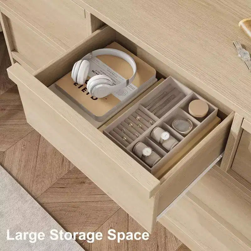 Cassettiera Moderna a 6/7/8 Cassetti, Comò in Legno per Soggiorno, Corridoio, Ingresso, Ufficio