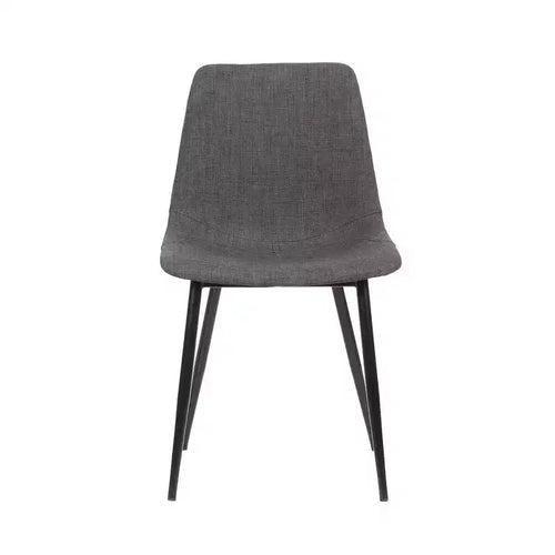 ,Sedia da pranzo contemporanea Monte in similpelle color carbone con gambe in metallo verniciato a polvere nero