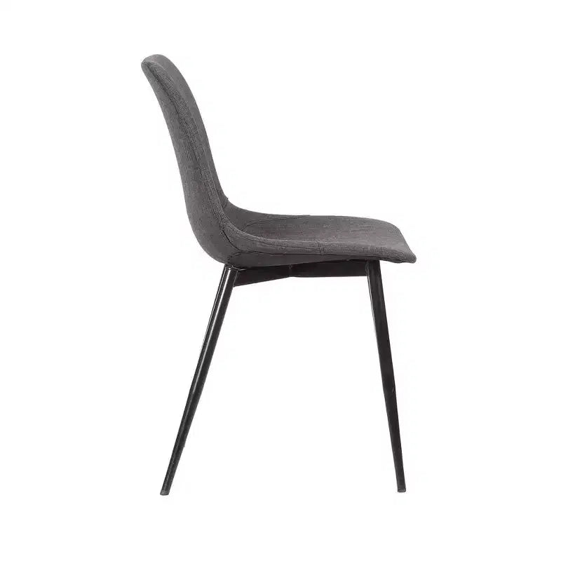 ,Sedia da pranzo contemporanea Monte in similpelle color carbone con gambe in metallo verniciato a polvere nero
