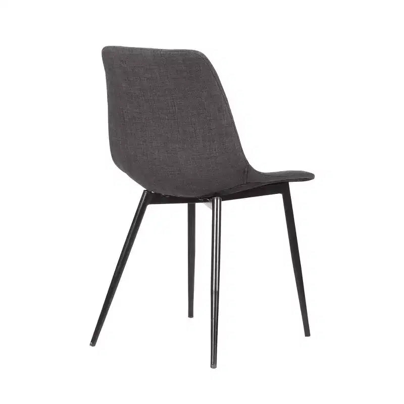 ,Sedia da pranzo contemporanea Monte in similpelle color carbone con gambe in metallo verniciato a polvere nero
