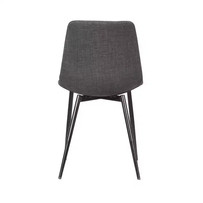 ,Sedia da pranzo contemporanea Monte in similpelle color carbone con gambe in metallo verniciato a polvere nero