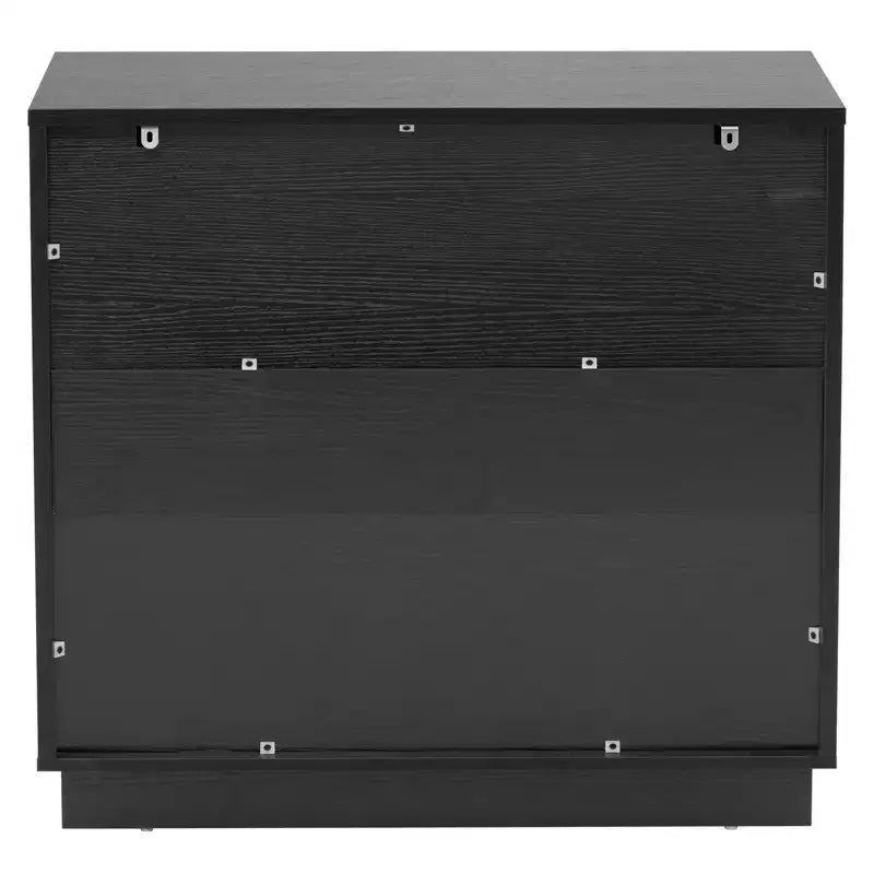 Comodini neri a 4 cassetti in MDF (Medium-Density Fiberboard) larghi 72 cm