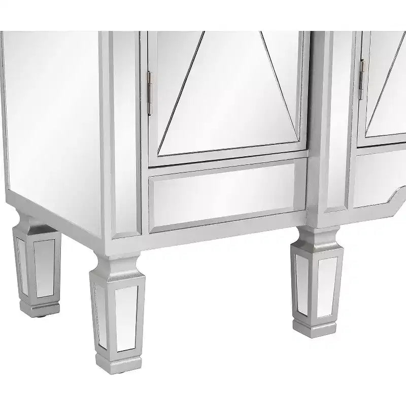 Cassettiera a 3 cassetti in MDF argento da 48,03 pollici di larghezza